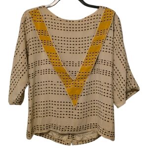 Lauren Moffatt Silk Abstract Blouse Size Large